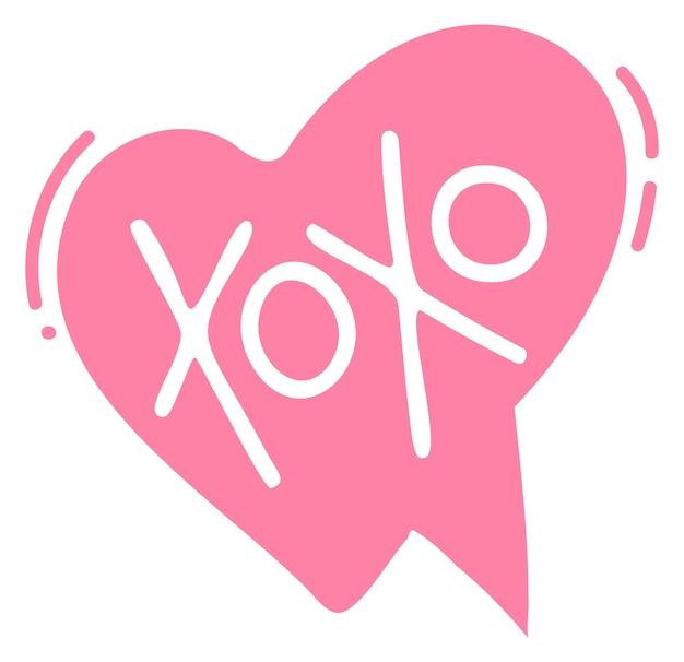 Xoxo sticker Hug and kiss label Positive message