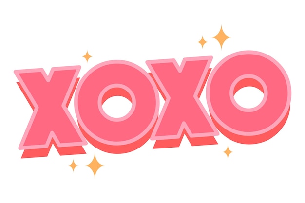 XOXO Typography Decor Sticker Design