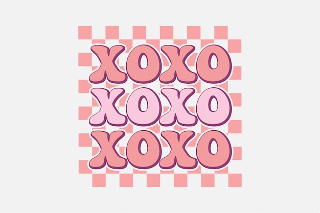 Xoxo День святого Валентина SVG Дизайн футболки