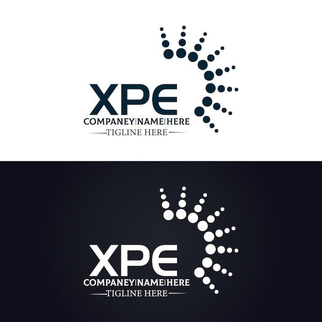 XPE logo X P E ontwerp Witte XPE brief XPE X P E brief logo ontwerp X P E letter logo ontwerp in
