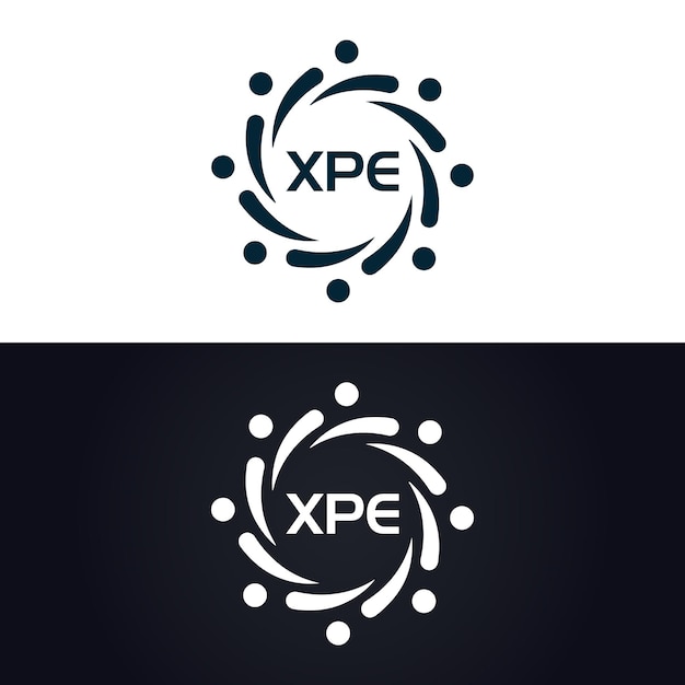 XPE logo X P E ontwerp Witte XPE brief XPE X P E brief logo ontwerp X P E letter logo ontwerp in