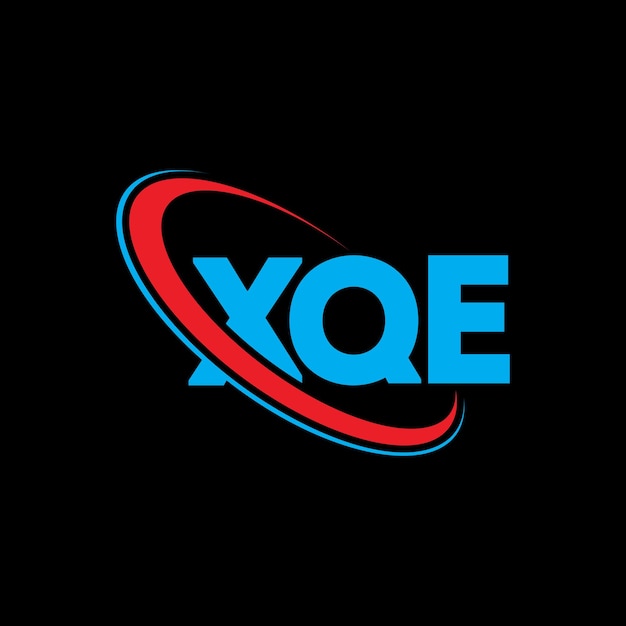 XQE 로고 XQE 글자 XQE 문자 로고 디자인 XQE 이니셜, 원과 대문자 모노그램 로고, 기술 비즈니스 및 부동산 브랜드를 위한 XQE 타이포그래피