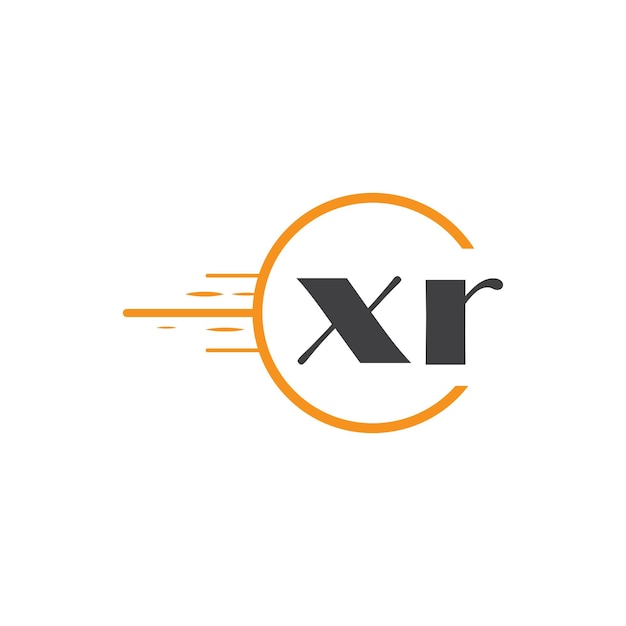 円形のデザインの xr 初期モノグラムロゴ