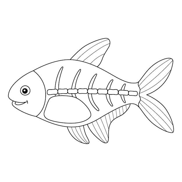 어린이를 위한 Xray 물고기 동물 색칠 공부 페이지
