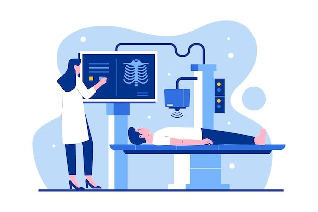 Vector xray machine concept illustration