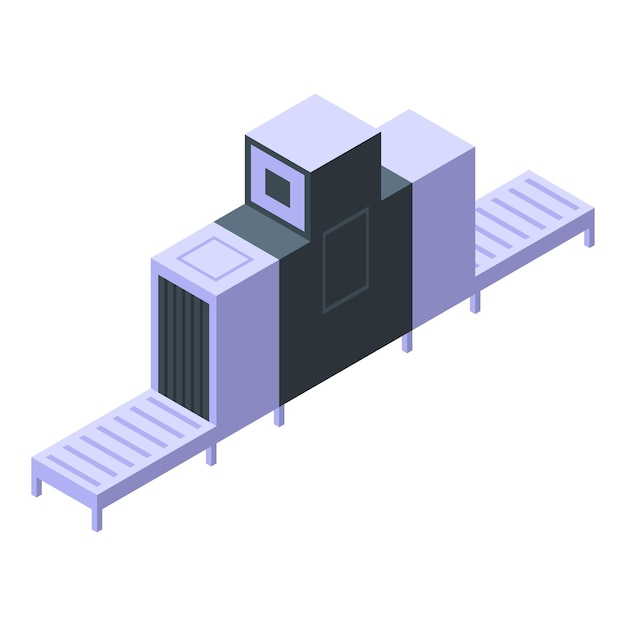 Xray scan line icon isometric vector chest body cage machine