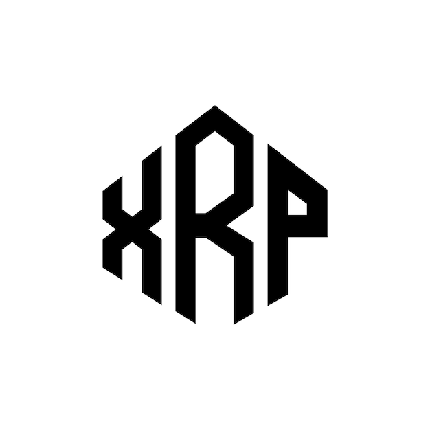 XRP letter logo design with polygon shape XRP polygon and cube shape logo design XRP hexagon vector logo template white and black colors XRP monogram business and real estate logo