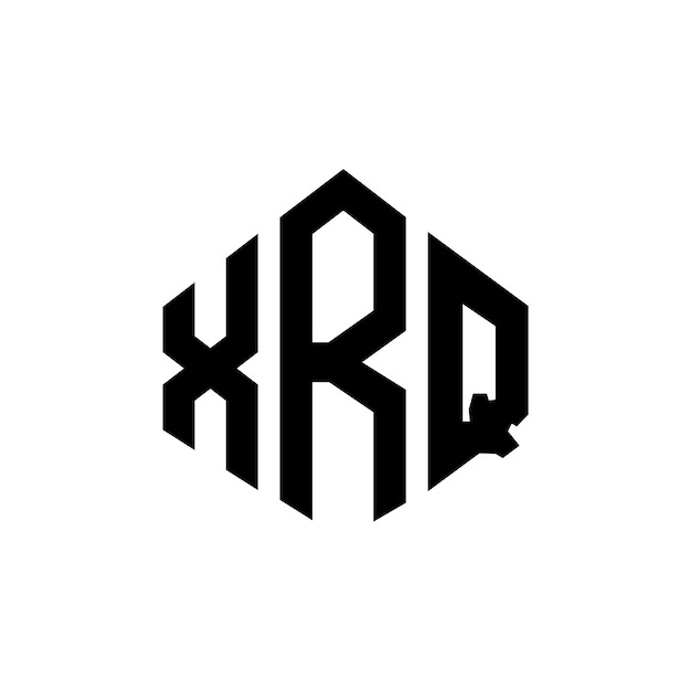 다각형 모양의 XRQ 글자 로고 디자인, XRQ 다각형 및 큐브 모양의 로고 디자인 (XRQ 육각형 터 로고 템플릿, 색과 검은색) XRQ 모노그램 비즈니스 및 부동산 로고