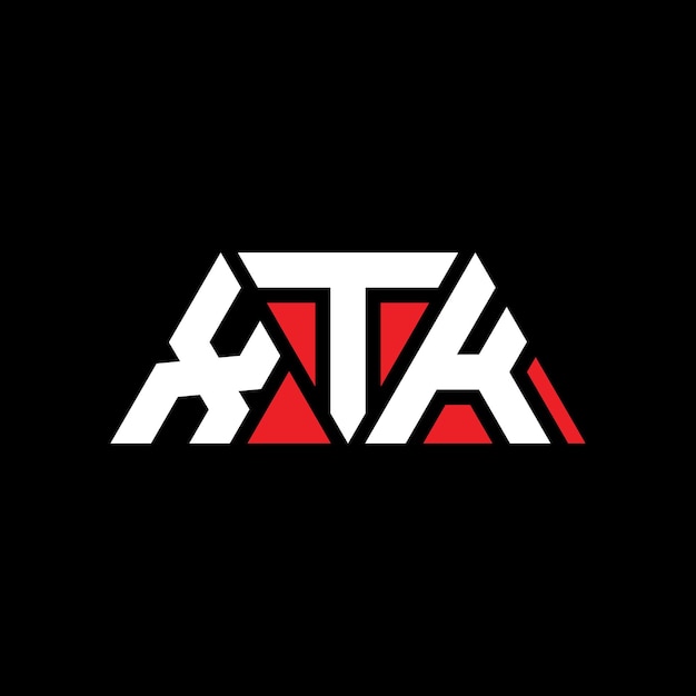 XTK triangle letter logo design with triangle shape XTK triangle logo design monogram XTK triangle vector logo template with red color XTK triangular logo Simple Elegant and Luxurious Logo XTK