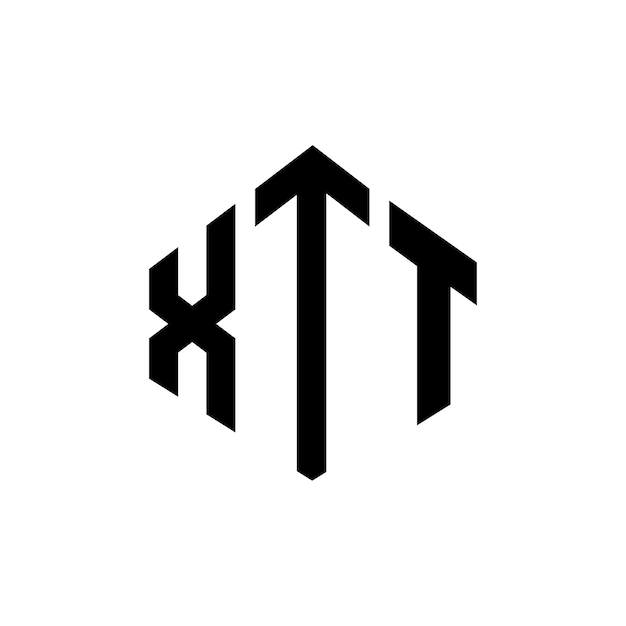 다각형 모양의 XTT 글자 로고 디자인 XTT 다각형 및 큐브 모양 로고 디자인XTT 육각형 터 로고 템플릿 색과 검은색 XTT 모노그램 비즈니스 및 부동산 로고