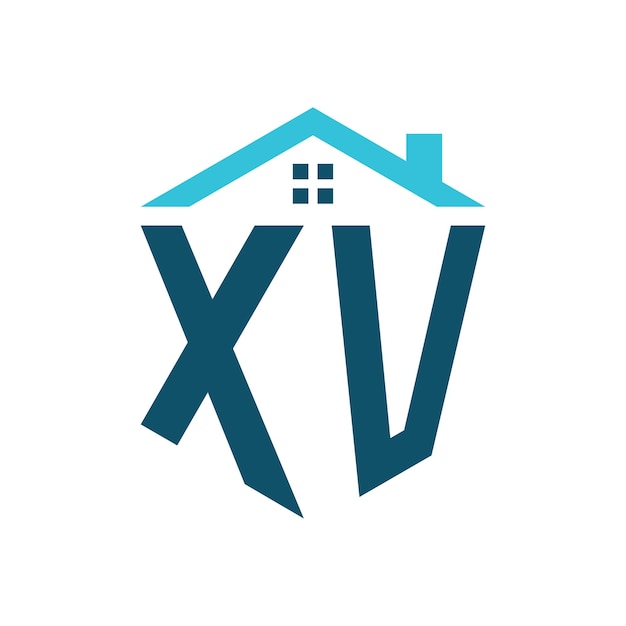 Vettore modello di progettazione del logo della casa lettera xv logo per la costruzione immobiliare o qualsiasi attività correlata alla casa