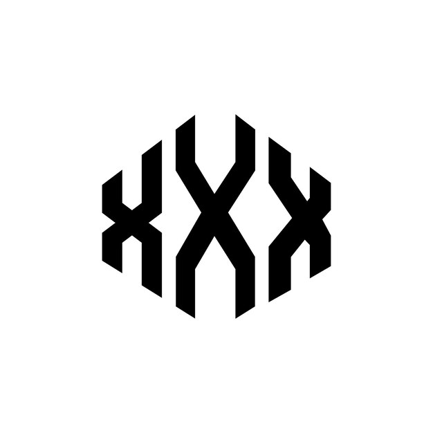 XXX letter logo design with polygon shape XXX polygon and cube shape logo design XXX hexagon vector logo template white and black colors XXX monogram business and real estate logo
