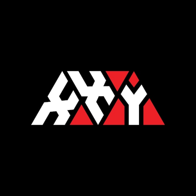 ベクトル トライアングル・レター・ロゴ デザイン (xxy) トライアーングル・ロゴ・デザイン (xxy triangle vector logo design) トライアル・ロゴのモノグラム (xxy vector logo template) 赤い色の xxy 三角ロゴ シンプルエレガントで豪華な xxy ロゴ