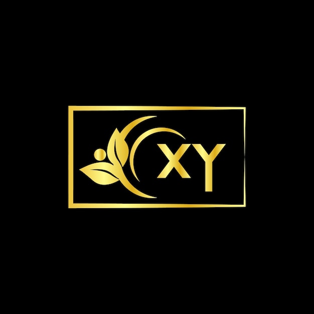 xy letter branding logo ontwerp met een bloem logo