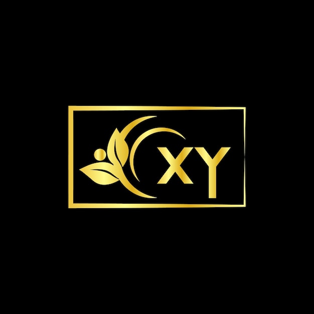 xy letter branding logo ontwerp met een bloem logo