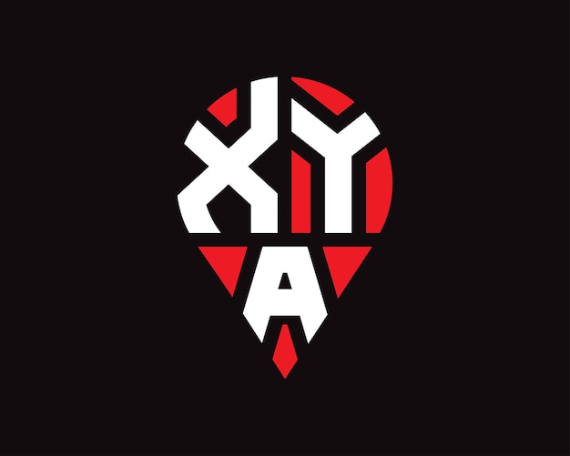 Vector xya letter locatie vorm logo ontwerp