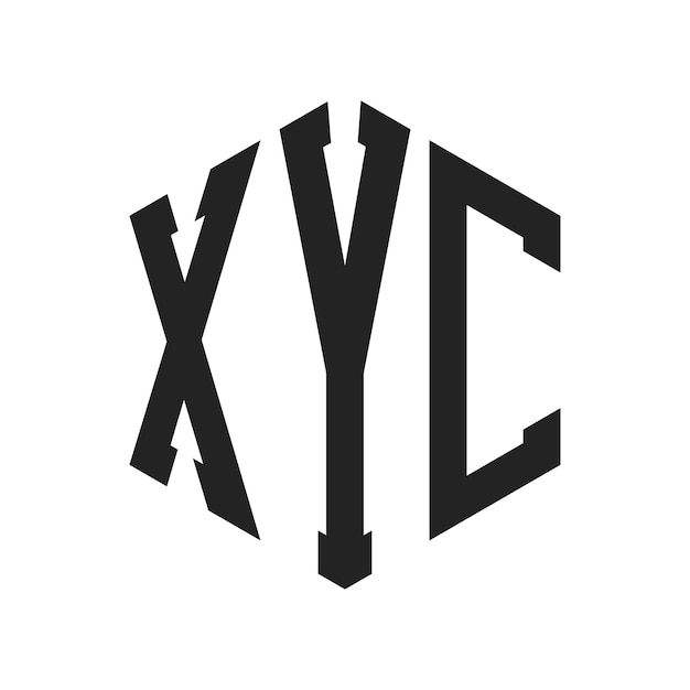 XYC ロゴデザイン イニシャルレター XYC モノグラム ロゴは六角形を使用しています