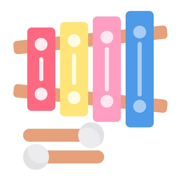 Xylophone Vector Illustration Style