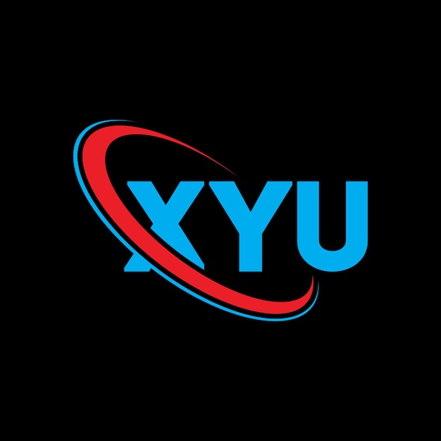 Logo xyu xyu lettera xyu lettere logo design iniziali xyu logo collegato con cerchio e maiuscolo monogramma logo xyu tipografia per il business tecnologico e marchio immobiliare