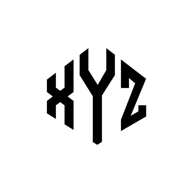 다각형 모양의 XYZ 글자 로고 디자인 XYZ 다각형 및 큐브 모양 로고 디자인XYZ 육각형 터 로고 템플릿 색과 검은색 XYZ 모노그램 비즈니스 및 부동산 로고