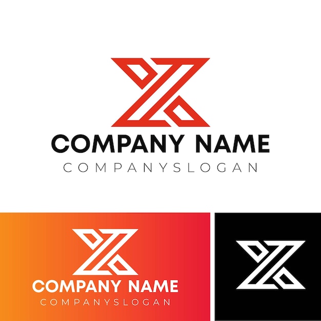 Vector xz initial logo design