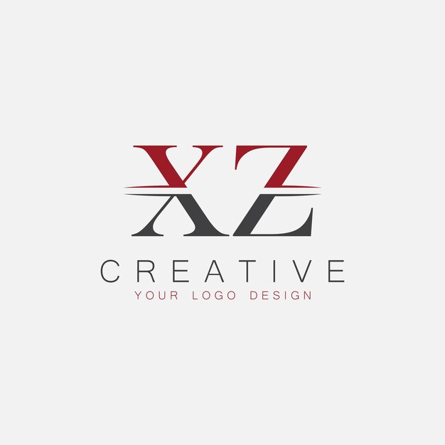 XZ のイニシャルモノグラムと文字のクリエイティブロゴ