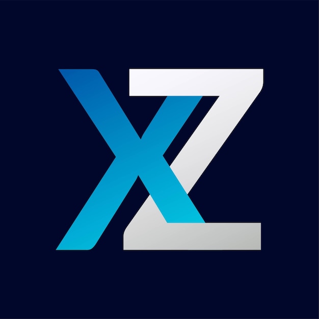 Xz 글자 로고 템플릿 일러스트레이션 디자인