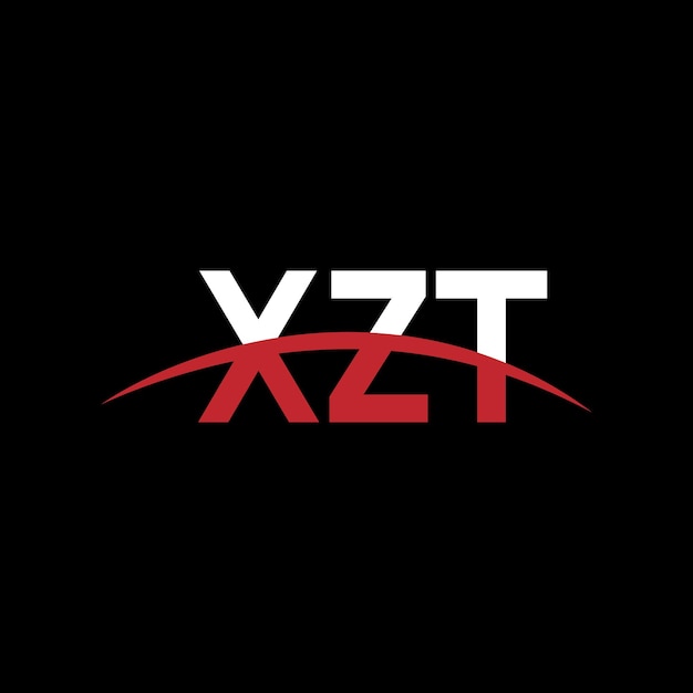 黒い背景の XZT 文字のロゴデザイン XZT クリエイティブ・イニシャル XZT レター・ロゴ・コンセプト