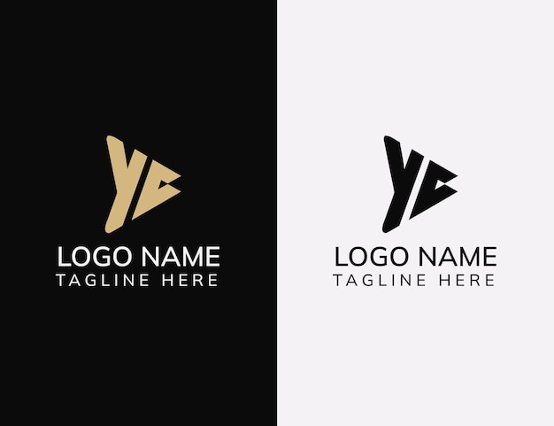 Y C typography logo design template Premium Vector