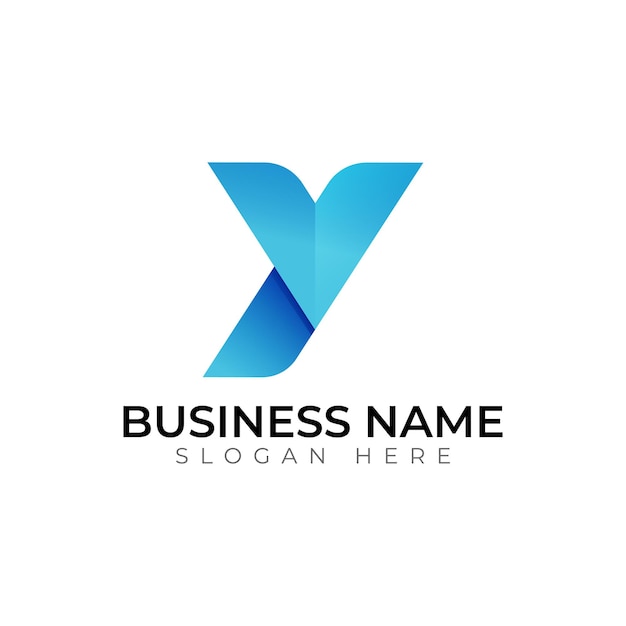 Y-gradiënt 3d abstract vector letter logo ontwerp