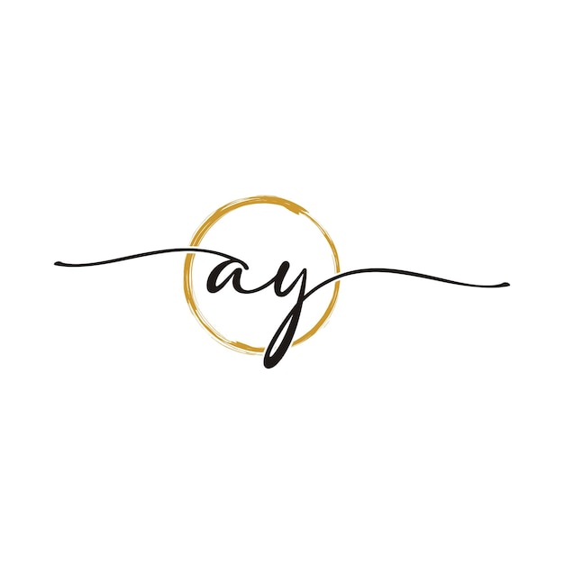 A Y Initial Script Letter Beauty Logo Template