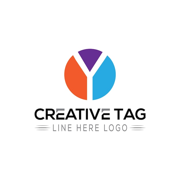 Y letter logo design con icone creative per il download gratuito