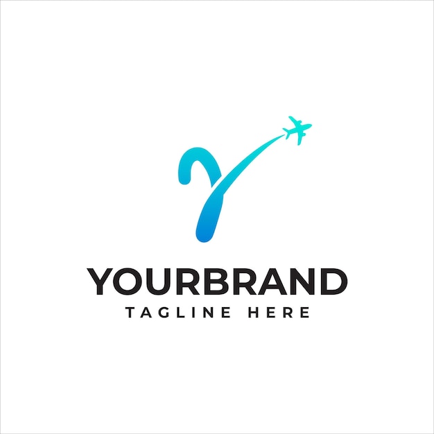 Y letter logo reisbedrijf Luchtvaartmaatschappij zakenreizen identiteit merkontwerp