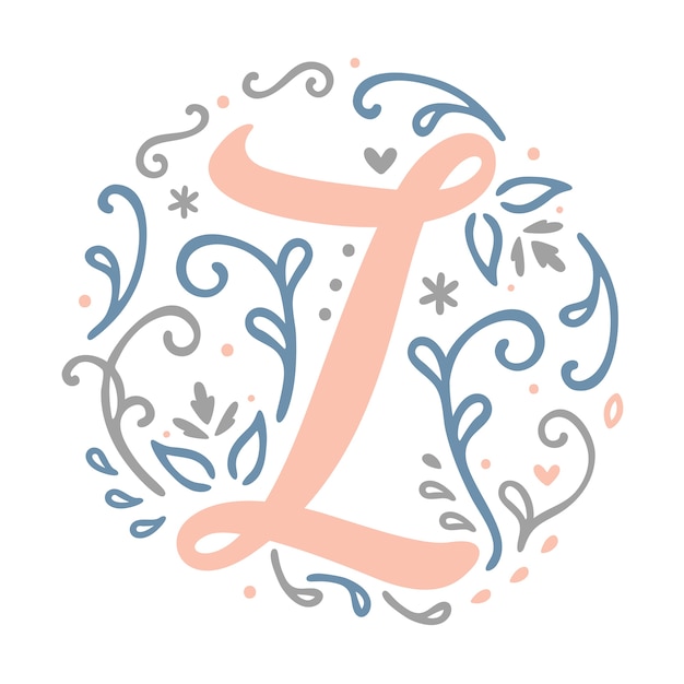 Vector ' y ' letter monogram design - art nouveau letter alphabet feminine floral design