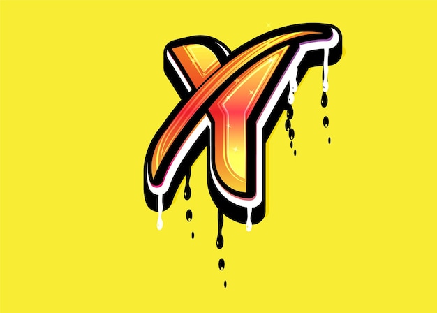 Y Letter Swoosh logo with Drip effect vector