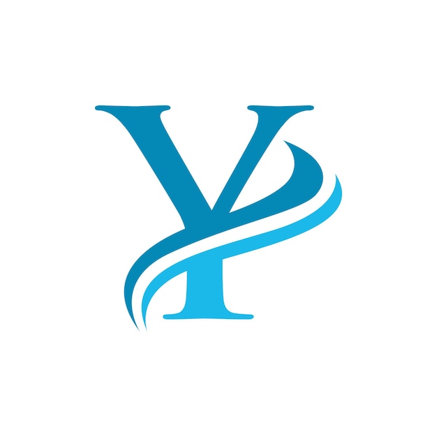 Y letter with swoosh logo vector design template