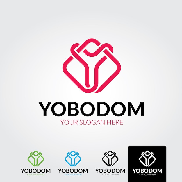 Y-logo-letter met levendige kleuren van de regenboog