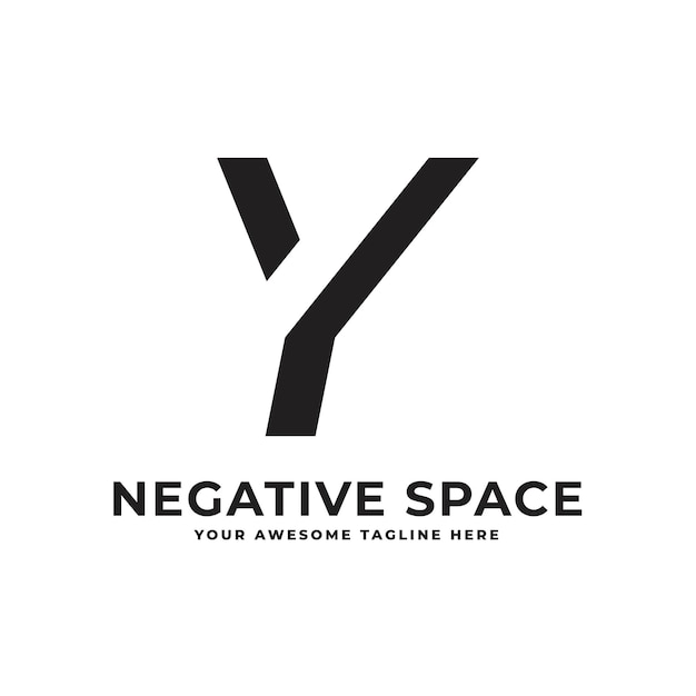 Y Modern And Cutting Edge Negative Space Letter Logo Alphabet Logomarks Icon Illustration