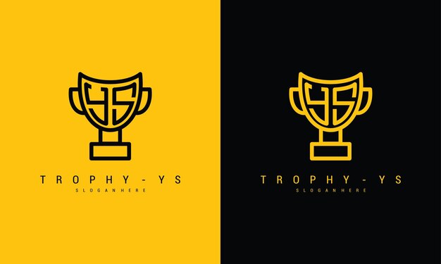 Y s letter trophy marking victory logo vector icon illustration premium vector