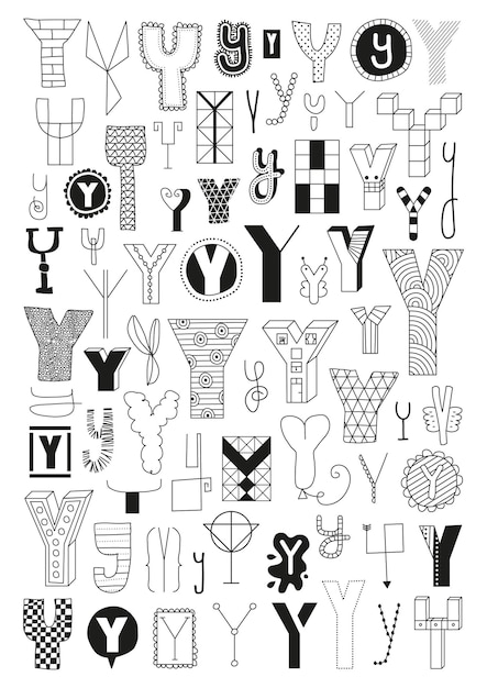 Y vector letter set