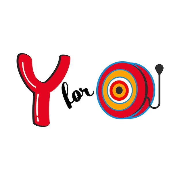 Y voor Yoyo Y Letter en Yoyo Vector Illustratie Alfabetontwerp voor kinderen