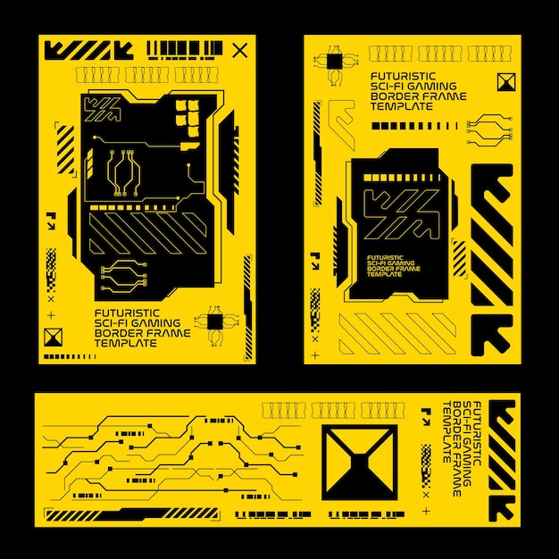 Y2K 2000s sci-fi cyberpunk retrofuturistische lay-out sjabloon set dashboard HUD voor uxui applicatie 2d vector illustratie