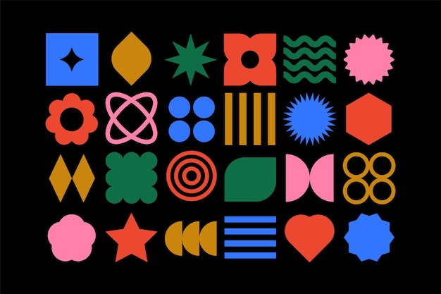 Y2K Abstract Geometrical Graphic Pattern Shapes Pack