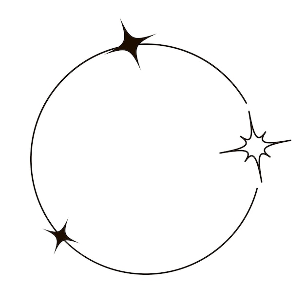 벡터 y2k 아바타 라인 원과 별 현대 미니멀리즘 미학 라인 요소 터 일러스트레이션
