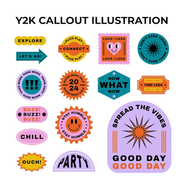 y2k callout illustration pack