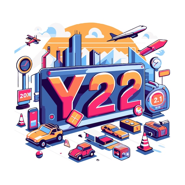 Y2K flat vector design