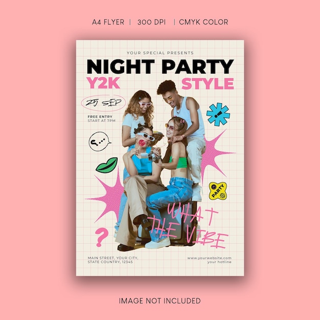 y2k night party flyer