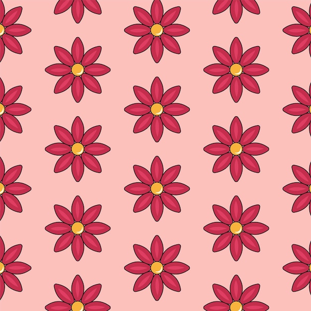 Vector y2k pattern retro seamless pattern with flower vector illustration