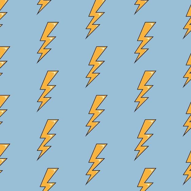 Vector y2k pattern retro seamless pattern with lightning vector illustration