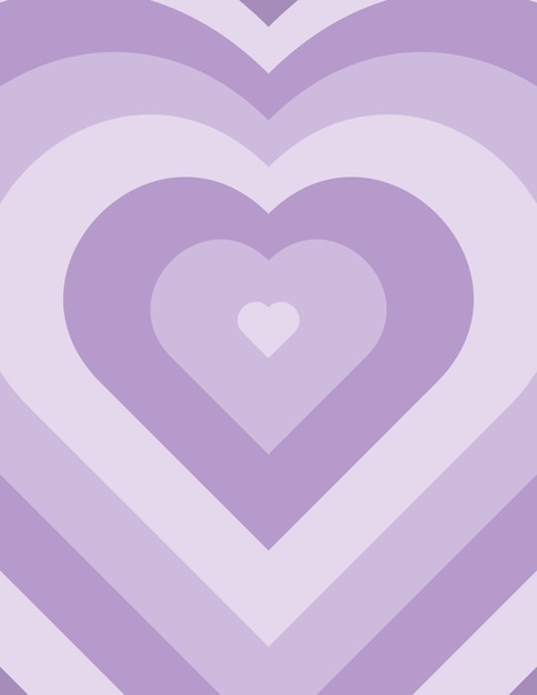 Vector y2k repeated heart poster vector violet psychedelic background in trendy retro style